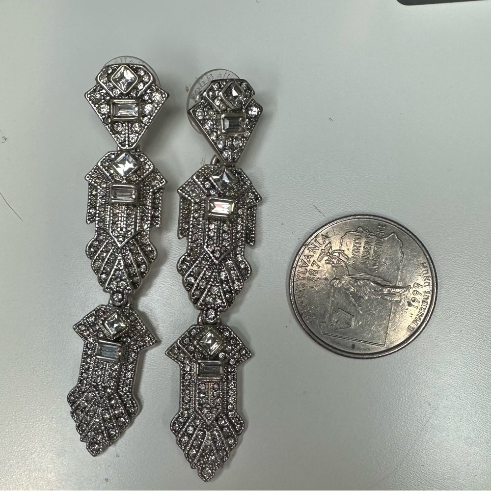 Stella and Dot Elegant Silver Dangle Earrings